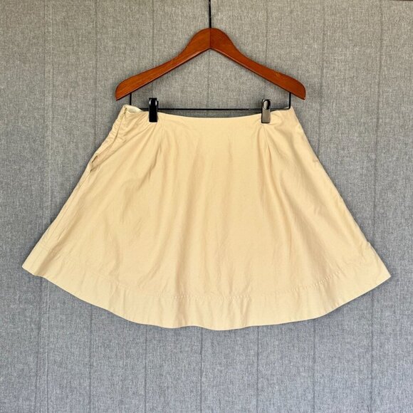 Ralph Lauren Sport Light Tan 100% Cotton Pleated A Line Short Skirt Size 14 - Picture 6 of 13